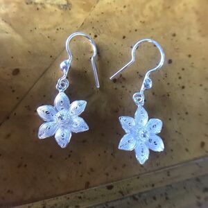 Sterling Silver Flower Earrings